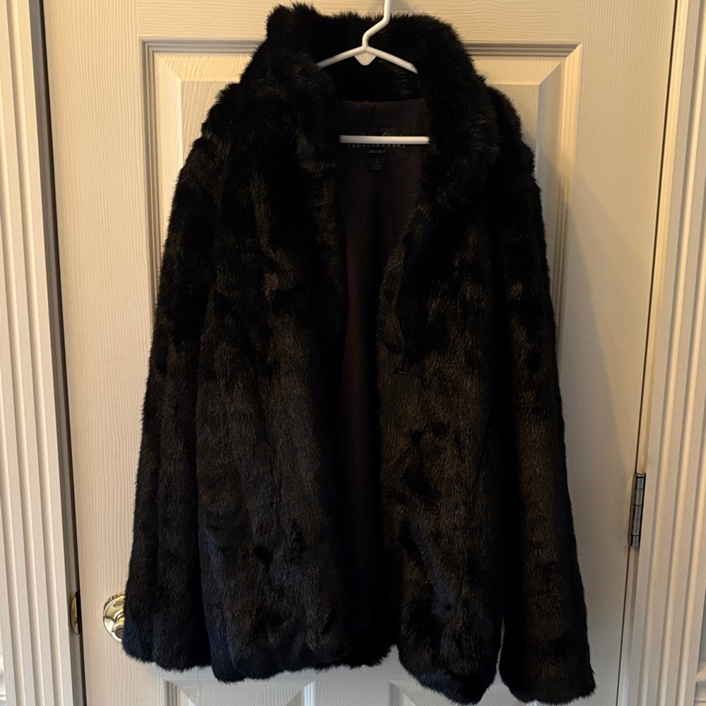 Luxurious Black Faux Fur Coat by Donna Salyers